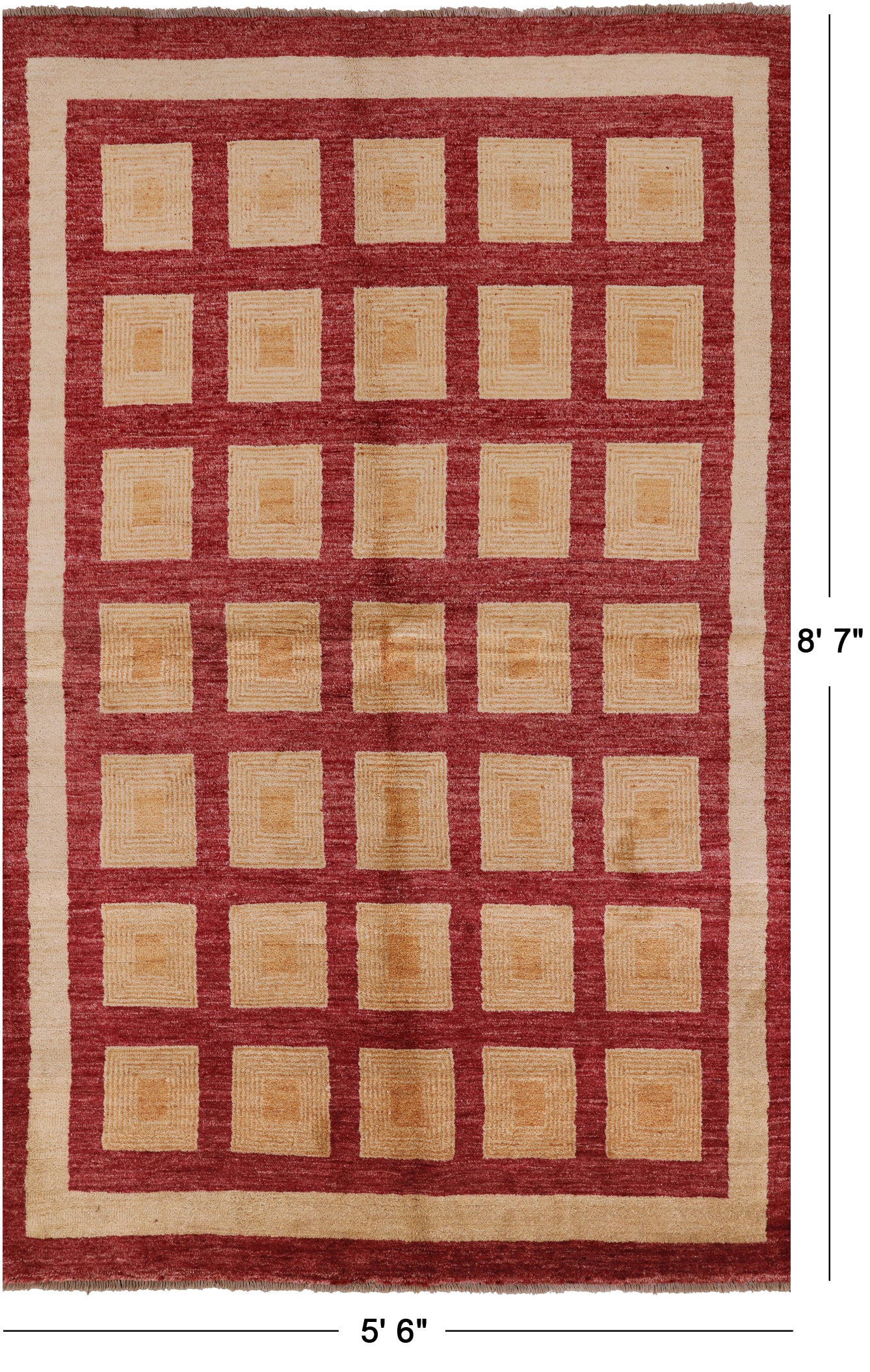 Persian Gabbeh Hand Knotted Wool Rug - 5' 7" X 8' 7" - Golden Nile