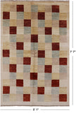 Tribal Gabbeh Handmade Wool Area Rug - 5' 1" X 7' 7" - Golden Nile