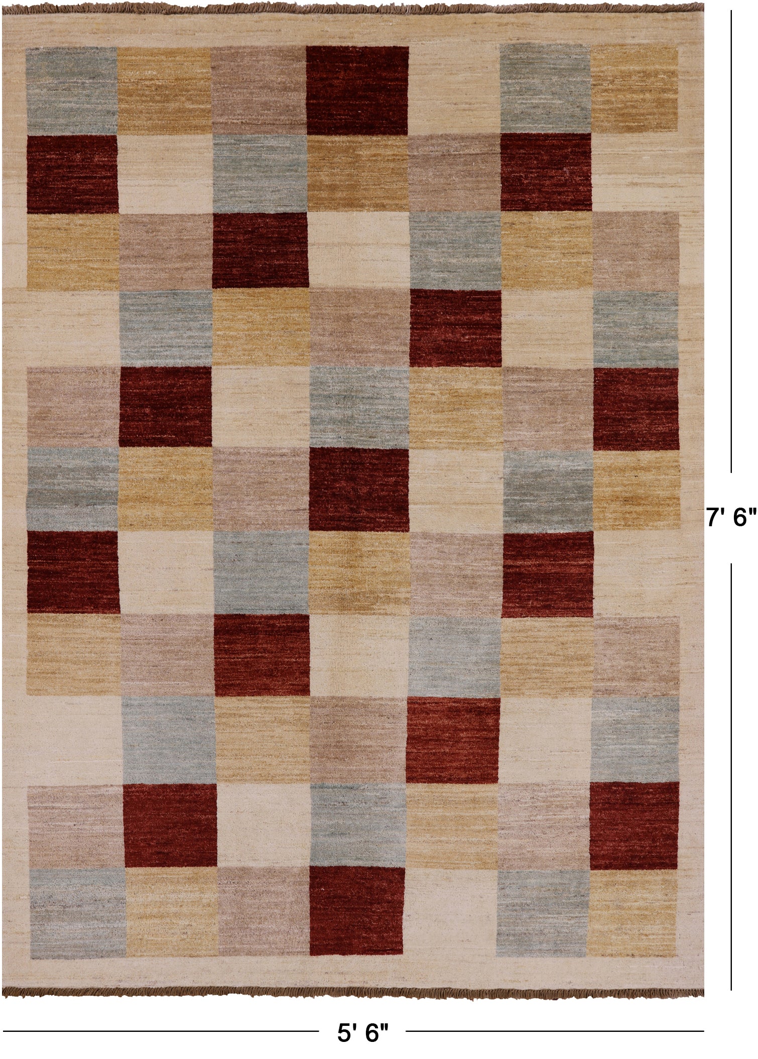 Persian Gabbeh Hand Knotted Wool Area Rug - 5' 6" X 7' 6" - Golden Nile