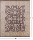 Peshawar Hand Knotted Wool Area Rug - 8' 2" X 9' 10" - Golden Nile