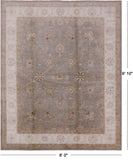 Peshawar Hand Knotted Wool Area Rug - 8' 0" X 9' 10" - Golden Nile