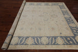 Ivory Peshawar Hand Knotted Wool Rug - 8' 5" X 9' 10"