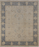 Ivory Peshawar Hand Knotted Wool Rug - 8' 5" X 9' 10"