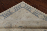 Ivory Peshawar Hand Knotted Wool Rug - 8' 5" X 9' 10"