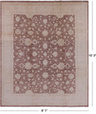 Chobi Peshawar Hand Knotted Wool Area Rug - 8' 1" X 10' 3" - Golden Nile