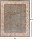 Chobi Peshawar Hand Knotted Wool Rug - 8' 1" X 10' 1"