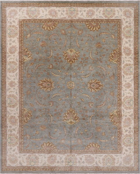 Chobi Peshawar Hand Knotted Wool Rug - 8' 1" X 10' 1"