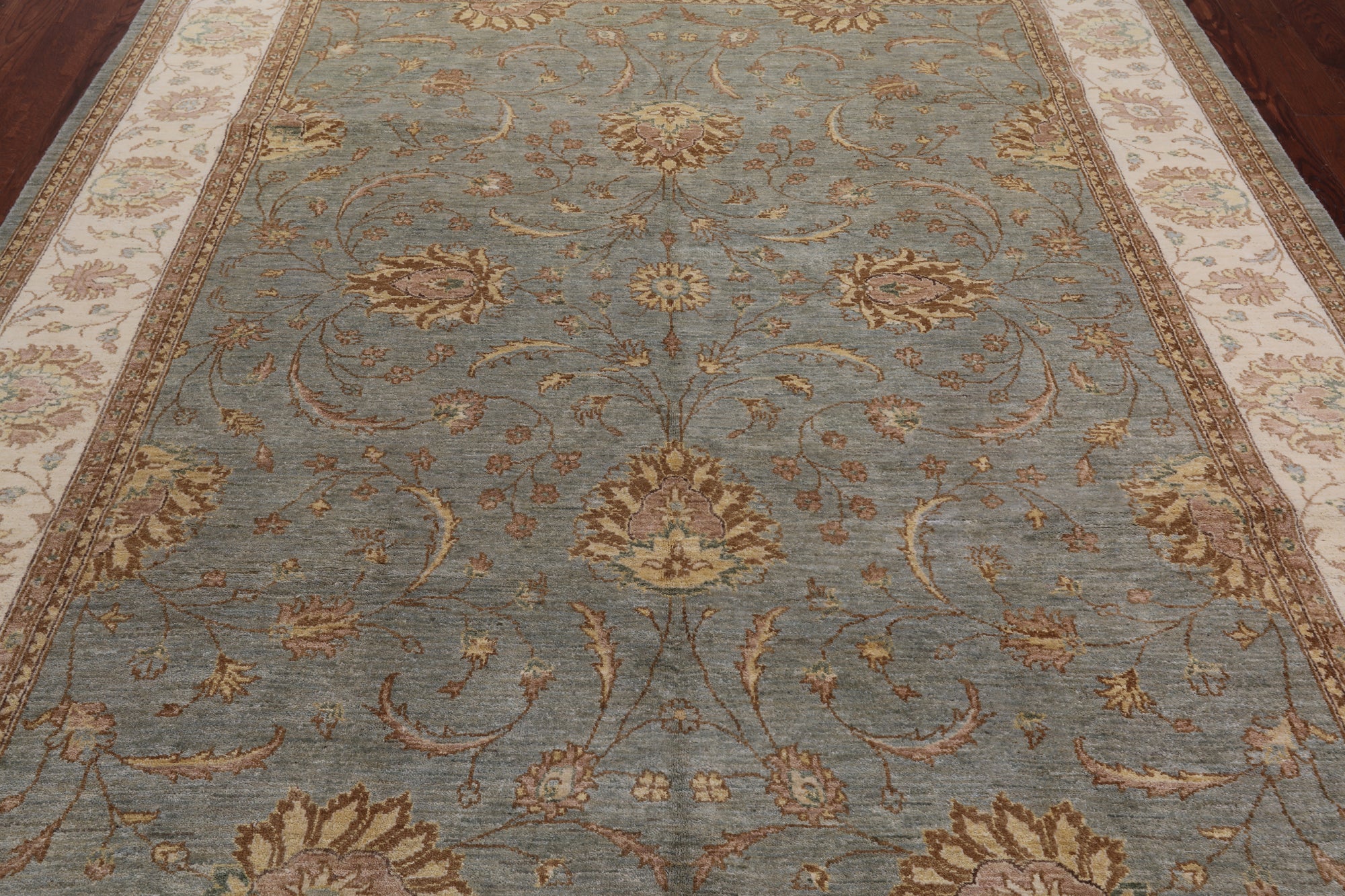 Chobi Peshawar Hand Knotted Wool Rug - 8' 1" X 10' 1"
