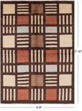 Brown Tribal Gabbeh Hand Knotted Wool Rug - 5' 8" X 7' 10" - Golden Nile