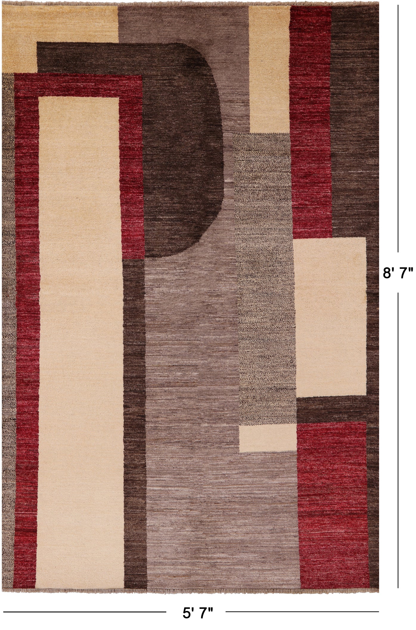 Persian Gabbeh Hand Knotted Wool Rug - 5' 7" X 8' 7" - Golden Nile