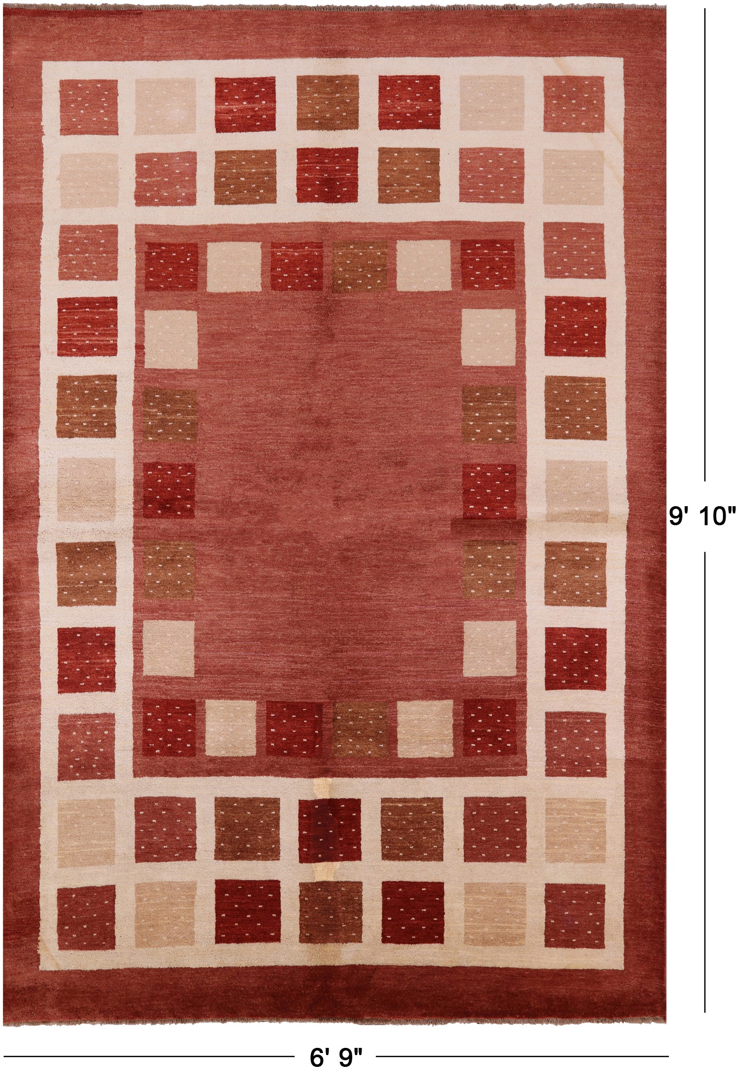 Tribal Persian Gabbeh Hand Knotted Wool Rug - 6' 9" X 9' 10" - Golden Nile