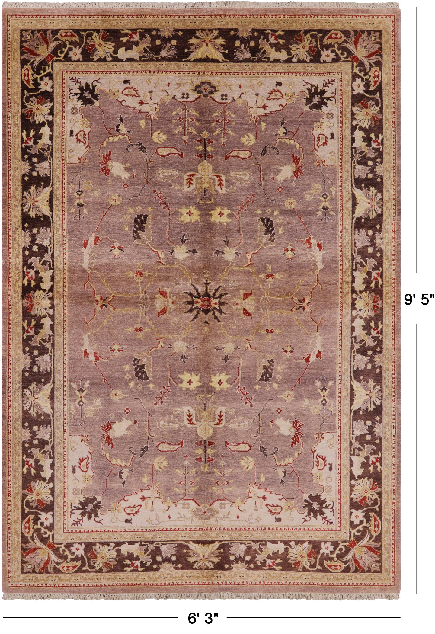 Peshawar Handmade Area Rug - 6' 3" X 9' 5" - Golden Nile
