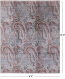 Grey William Morris Handmade Wool & Silk Area Rug - 8' 0" X 10' 0" - Golden Nile