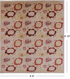 Ivory Tribal Gabbeh Handmade Wool Rug - 8' 8" X 9' 10" - Golden Nile