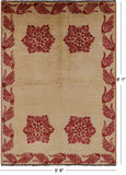 Ivory Peshawar Wool On Wool Area Rug - 5' 8" X 8' 1" - Golden Nile