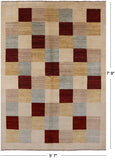 Persian Gabbeh Hand Knotted Wool Area Rug - 5' 7" X 7' 9" - Golden Nile