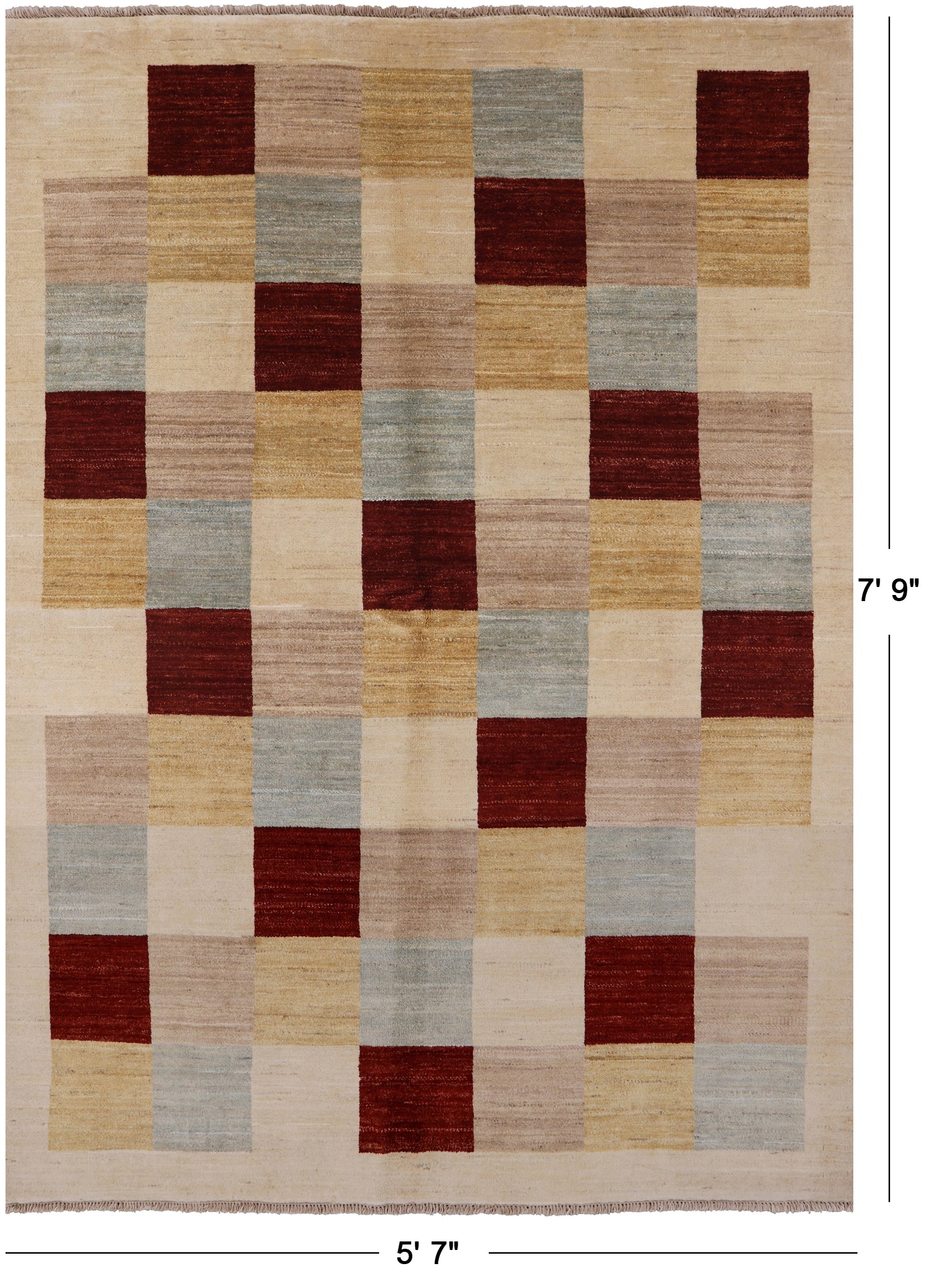 Persian Gabbeh Hand Knotted Wool Area Rug - 5' 7" X 7' 9" - Golden Nile