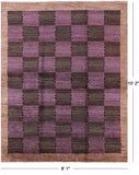 Double Knotted Persian Gabbeh Handmade Wool Rug - 8' 1" X 10' 2" - Golden Nile
