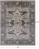 Ivory Turkish Oushak Handmade Wool Rug - 8' 0" X 9' 10" - Golden Nile