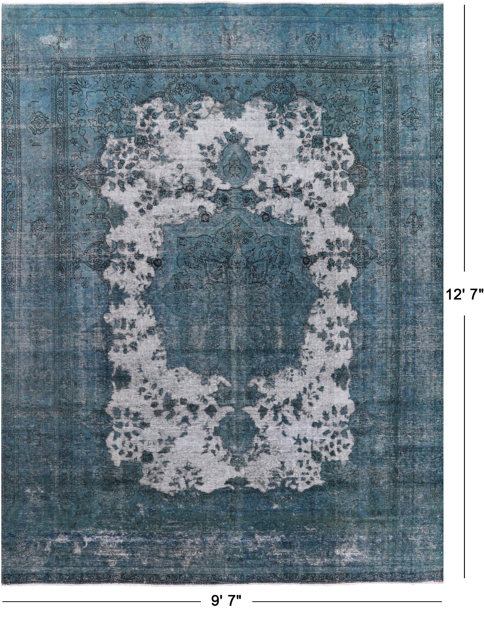 Persian Overdyed Hand-Knotted Wool Rug - 9' 7" X 12' 7" - Golden Nile