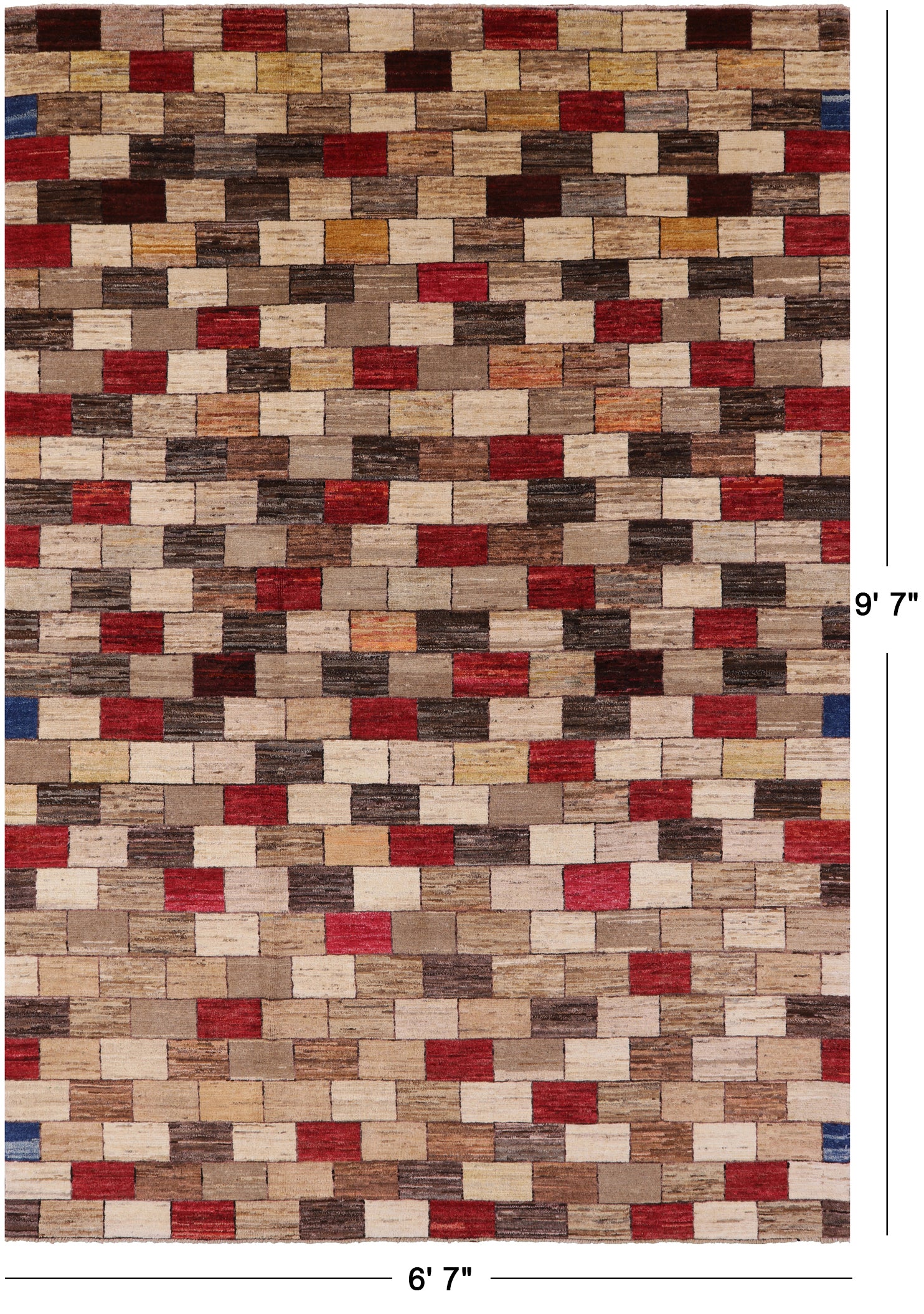 Persian Gabbeh Hand Knotted Wool Rug - 6' 7" X 9' 7" - Golden Nile