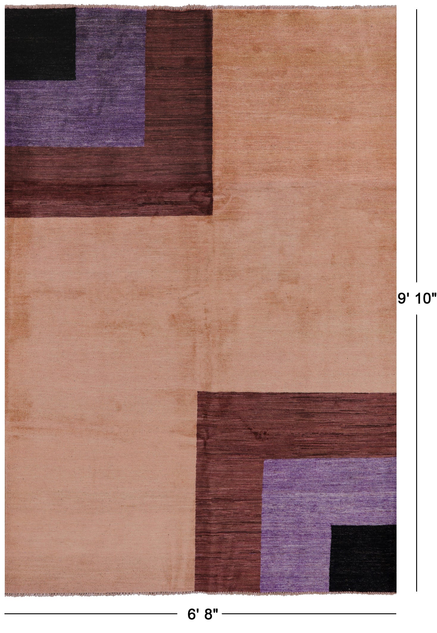 Persian Gabbeh Handmade Wool Rug - 6' 8" X 9' 10" - Golden Nile
