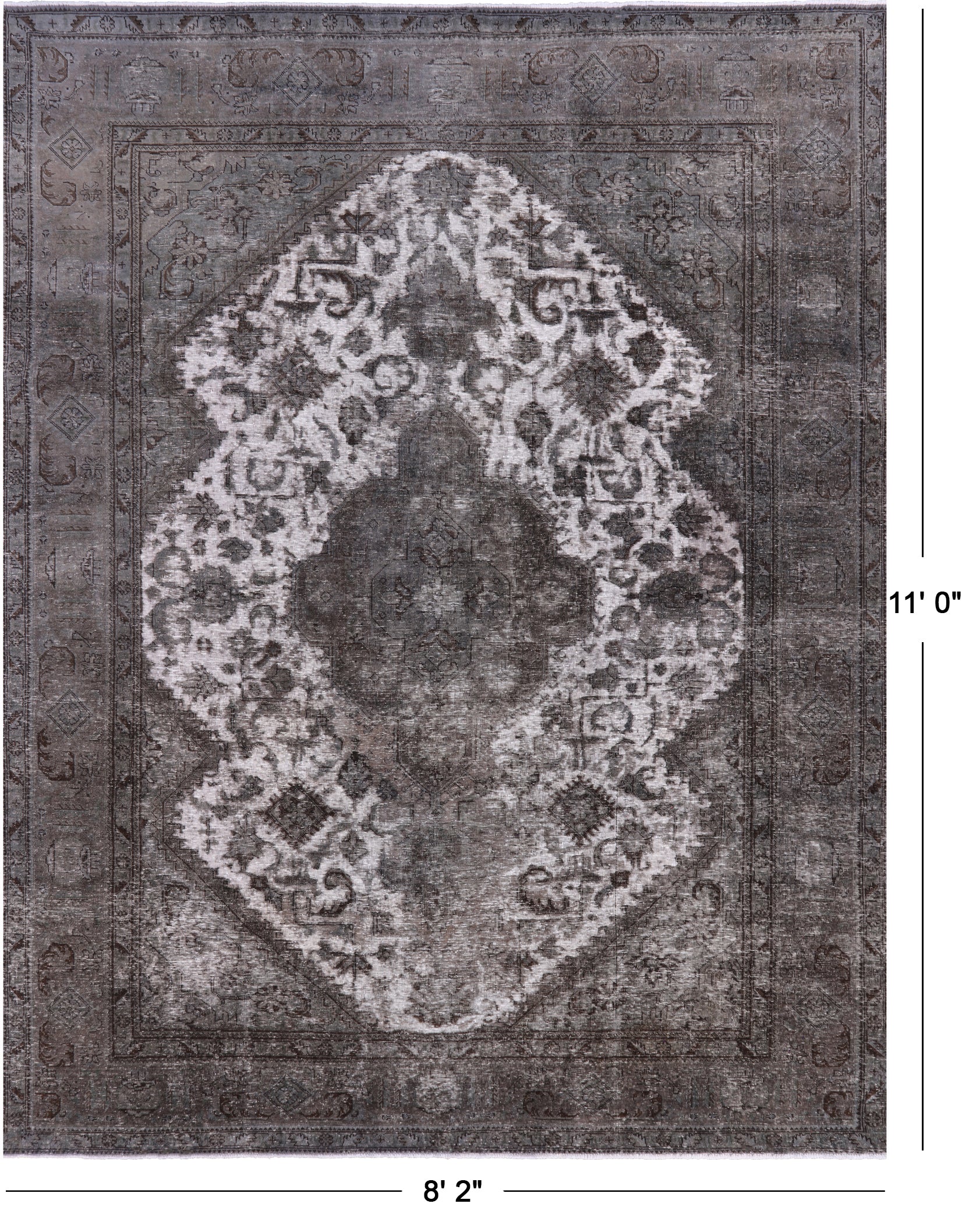 Persian Overdyed Hand Knotted Wool Area Rug - 8' 2" X 11' 0" - Golden Nile