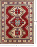 Red Super Kazak Handmade Wool Area Rug - 8' 3" X 10' 8" - Golden Nile