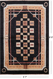 Black Persian Gabbeh Handmade Wool Area Rug - 5' 7" X 8' 5" - Golden Nile