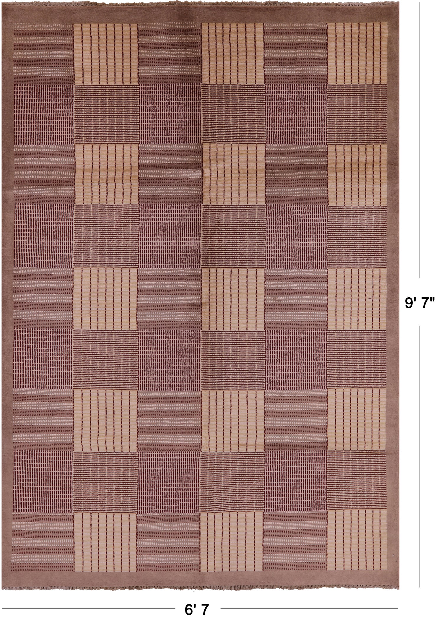 Persian Gabbeh Handmade Wool Rug - 6' 7" X 9' 7" - Golden Nile