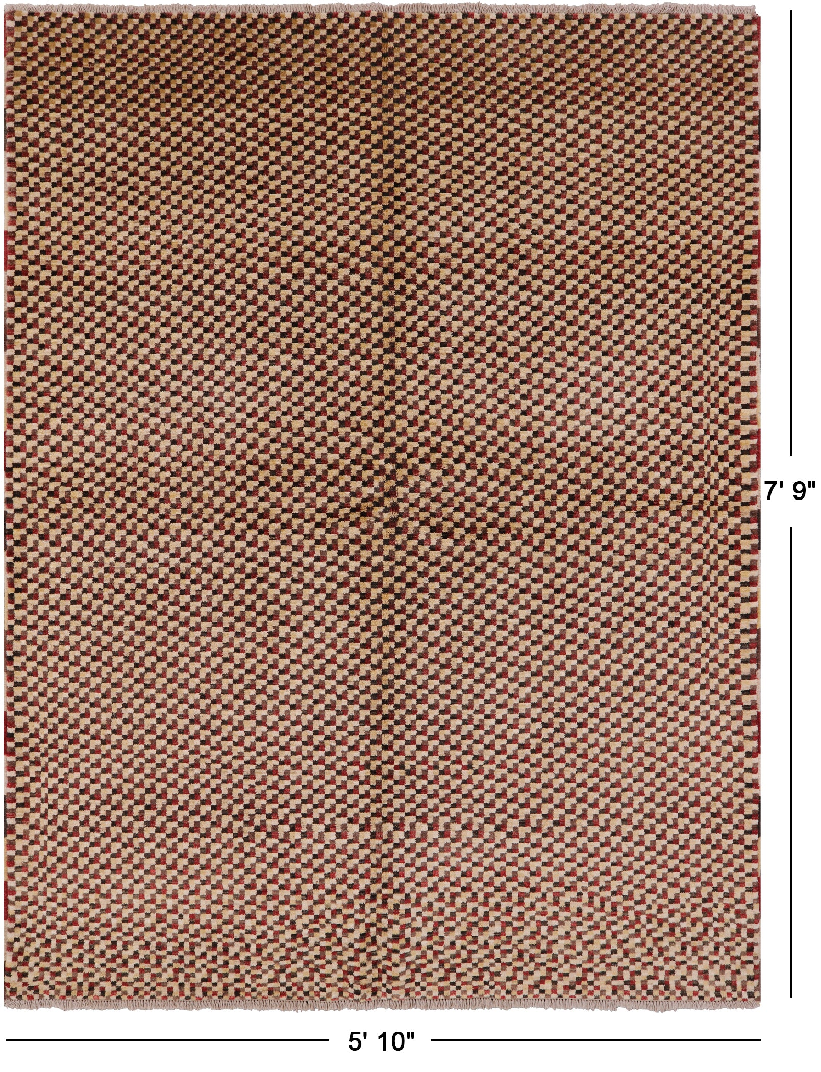 Persian Gabbeh Handmade Wool Area Rug - 5' 10" X 7' 9" - Golden Nile