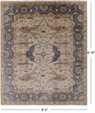 Ivory Turkish Oushak Handmade Wool Area Rug - 8' 2" X 9' 10" - Golden Nile