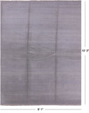 Grey Savannah Grass Hand Knotted Wool & Silk Rug - 8' 1" X 10' 3" - Golden Nile