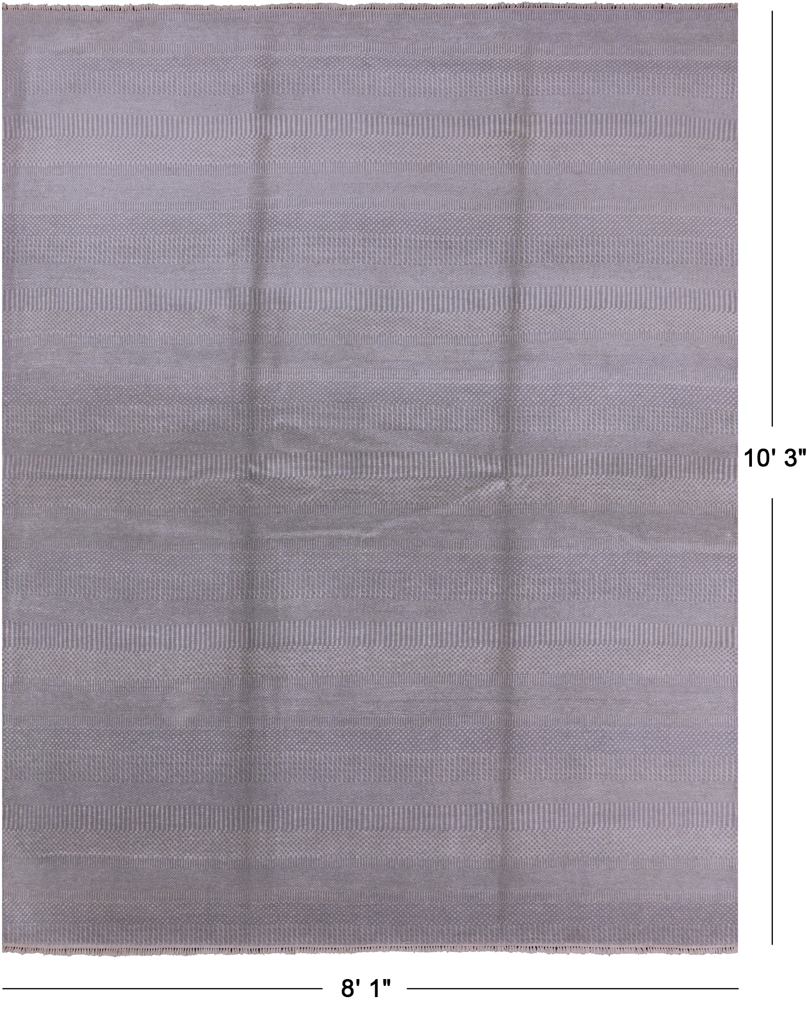 Grey Savannah Grass Hand Knotted Wool & Silk Rug - 8' 1" X 10' 3" - Golden Nile