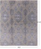 Grey Turkish Oushak Hand Knotted Wool & Silk Rug - 8' 0" X 9' 10" - Golden Nile