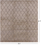Ivory Moroccan Handmade Wool Rug - 8' 4" X 9' 7" - Golden Nile