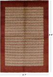 Tribal Persian Gabbeh Hand Knotted Wool Rug - 6' 7" X 9' 8" - Golden Nile