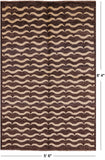 Brown Tribal Gabbeh Hand Knotted Wool Rug - 5' 6" X 8' 4" - Golden Nile