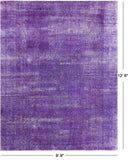 Purple Persian Overdyed Hand Knotted Wool Rug - 9' 9" X 12' 6" - Golden Nile