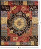 Persian Gabbeh Hand Knotted Wool Rug - 8' 3" X 9' 7" - Golden Nile