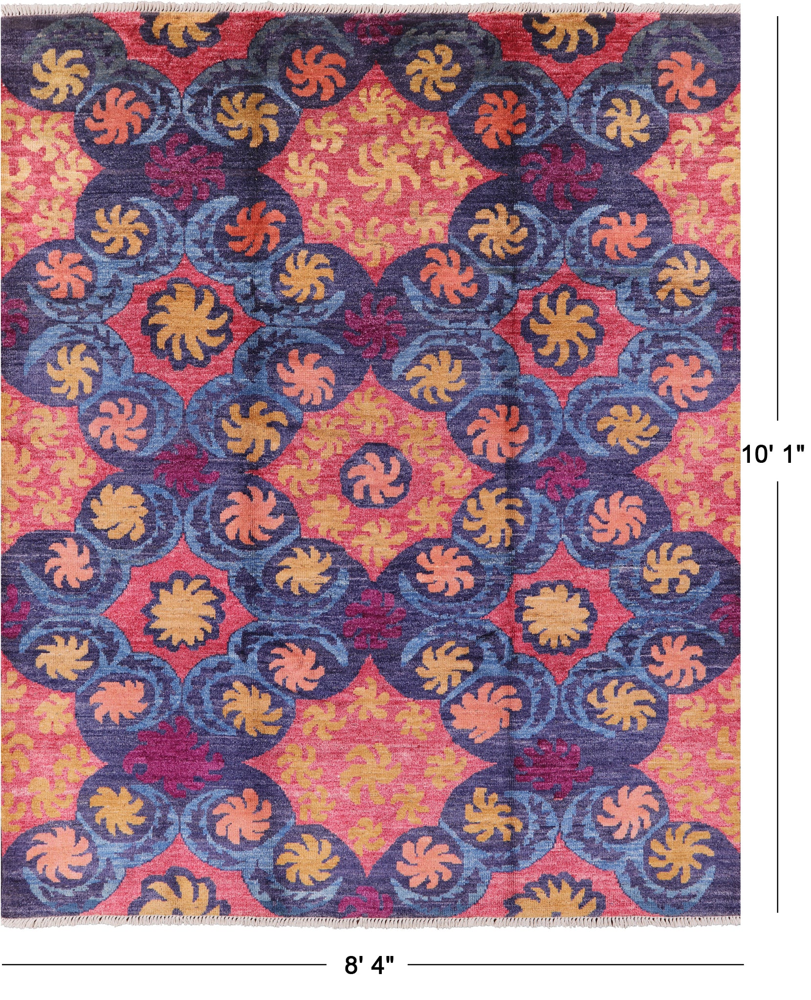 Ikat Handmade Wool Rug - 8' 4" X 10' 1" - Golden Nile