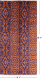 Purple Ikat Hand Knotted Wool Area Rug - 6' 1" X 12' 1" - Golden Nile