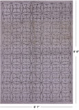 Ivory Tribal Moroccan Hand Knotted Wool Rug - 6' 1" X 8' 8" - Golden Nile