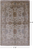 Ivory Turkish Oushak Hand Knotted Wool Rug - 5' 10" X 8' 10" - Golden Nile