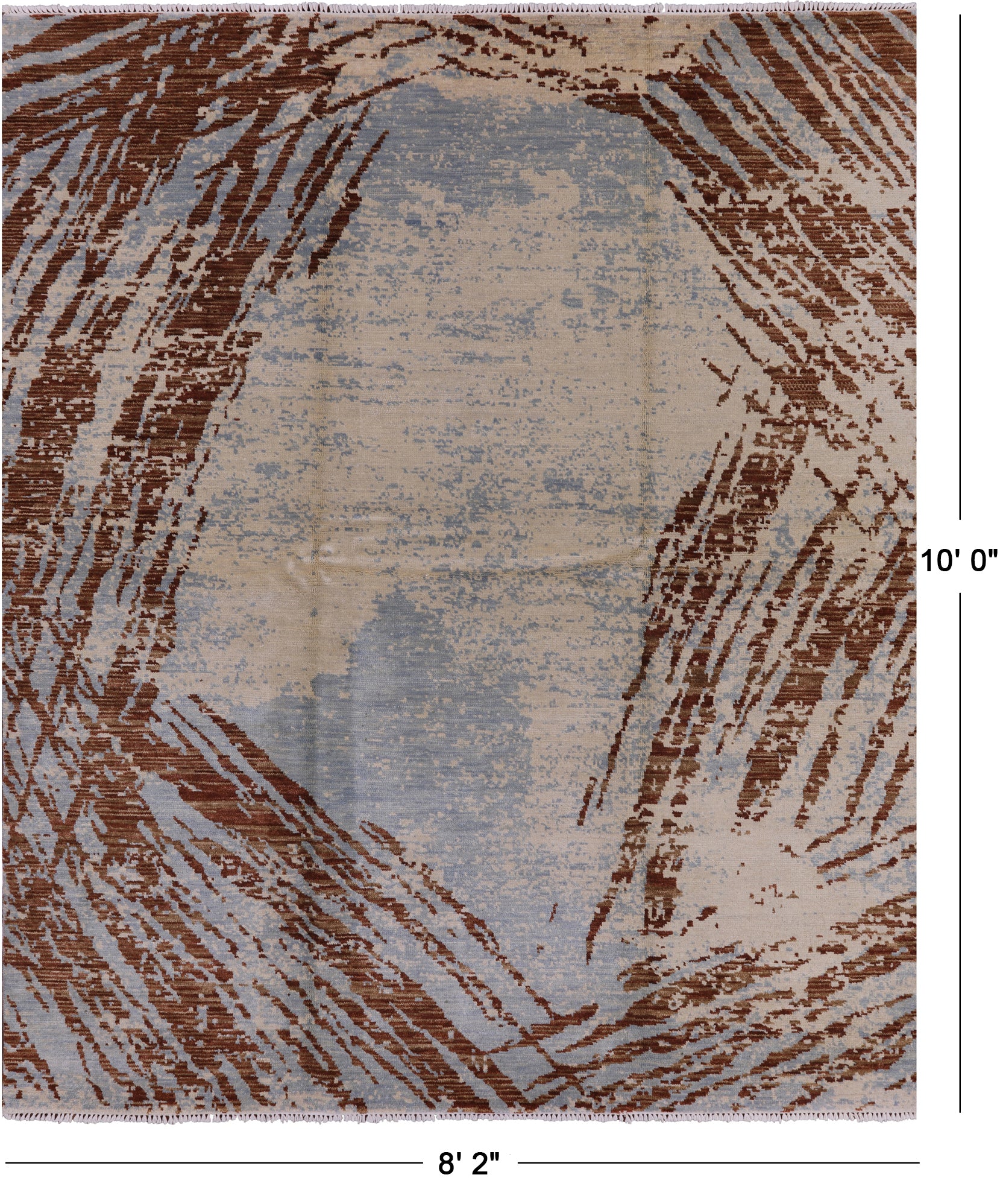 Modern Hand Knotted Area Rug - 8' 2" X 10' 0" - Golden Nile