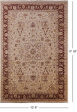 Ivory Chobi Peshawar Hand Knotted Wool Rug - 12' 0" X 17' 10" - Golden Nile
