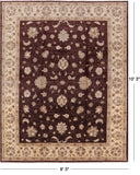 Brown Peshawar Handmade Wool Rug - 8' 3" X 10' 3" - Golden Nile