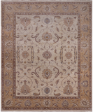 Ivory Peshawar Hand Knotted Rug - 8' 3" X 9' 10"