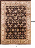 Brown Chobi Peshawar Handmade Wool Area Rug - 9' 10" x 13' 10" - Golden Nile