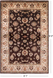 Brown Chobi Peshawar Hand Knotted Wool Area Rug - 6' 1" X 9' 2" - Golden Nile